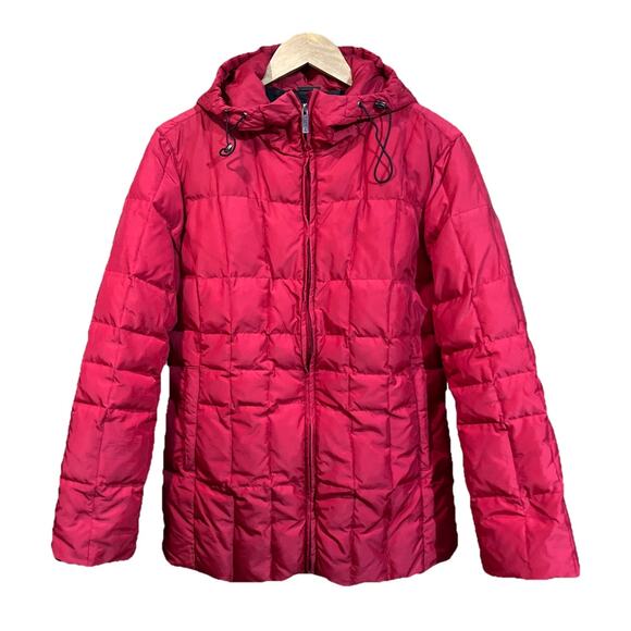 Calvin Klein Down Lined Puffer Jacket Hooded Women's Medium Red - Picture 1 of 16